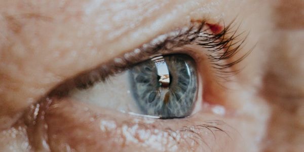 Close up of a person eyes looking focused